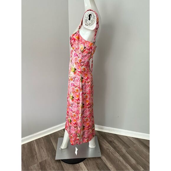 COMMISSION PINK BRALETTE PURSE DRESS IN PINK GARDEN - Picture 4 of 9